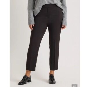 Quince Stretch Crepe Ankle Pants Black Women 16 NEW Career Office Work Trouser